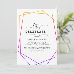 Invitation Rose Gold Aquarelle Géométrique Fêtons 