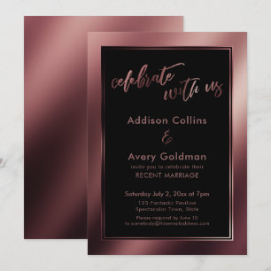 Invitation Rose Gold & Black Célébrez avec nous