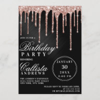 Rose Gold Black Metallic Parties scintillant Drive