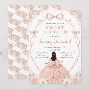 Invitation Rose Gold Black Princess Sweet Seize