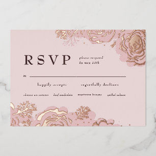 Invitation rose Gold Blooms Foil