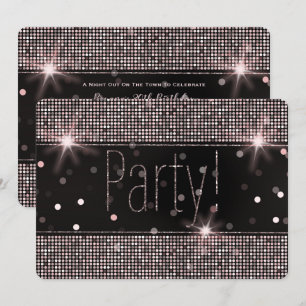 Invitation Rose Gold Blush Pink Fête des lumières étincelante