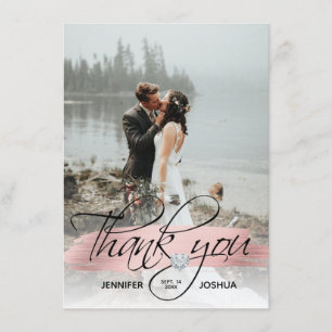 Invitation Rose Gold Brush Stroke Mariage Merci   PHOTO