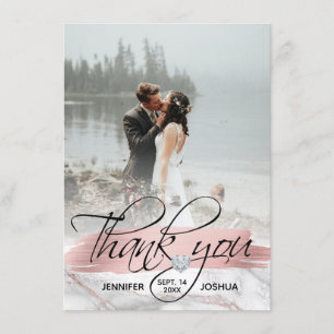 Invitation Rose Gold Brush Stroke Mariage Merci   PHOTO