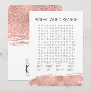 Invitation Rose Gold Brushstroke Brid Mot de recherche Jeu