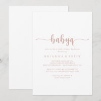 Rose Gold Calligraphie BabyQ Baby shower Barbecue