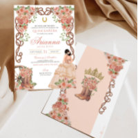 Rose Gold Charra style occidental Floral Quinceañe