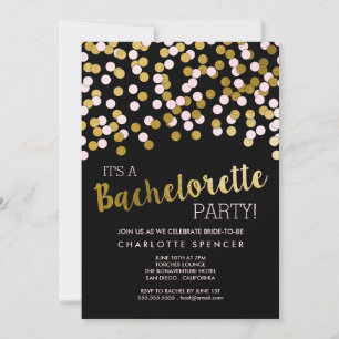 Invitation Rose   Gold Confetti Bachelorte