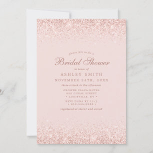 Invitation Rose Gold Confetti Blush Pink Fête des mariées mod