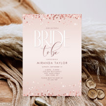 Rose Gold Confetti Enterrement de Vie de Jeune Fil