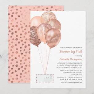 Invitation Rose Gold et Bébé Blush ou Baby Shower par courrie