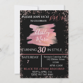 Invitation rose Gold et Black