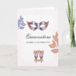 Invitation Rose Gold et Paillettes de Lilas Princesse Quincea