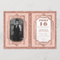 Rose Gold et Paillettes Gatsby Art Déco pour les 1