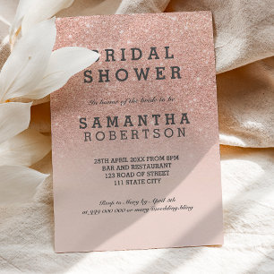 Invitation Rose gold faux pailleté rose baby shower