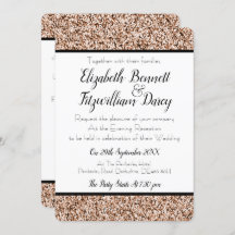 Rose Gold Faux Parties scintillant Soirée Invitati