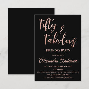 Invitation Rose Gold Foil Cinquante et fabuleux