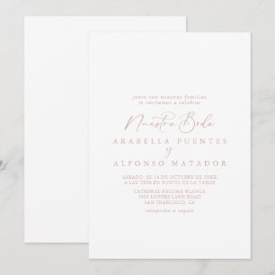 Invitation Rose Gold Idyllique Calligraphie Nuestra Boda 
