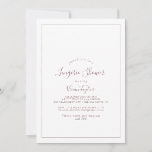 Invitation Rose Gold Lingerie Shower
