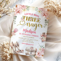 Rose Gold Little Miss Threenager Troisième Anniver