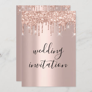 Invitation Rose Gold Mariage Parties scintillant nuptiale Élé