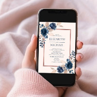Rose Gold Marine bleu rose Floral Mariage photo