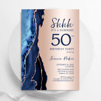 Rose Gold Marine Blue Agate Surprise 50e anniversa