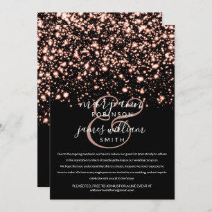 Invitation Rose Gold Midnight Glam Changé Mariage réduit