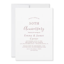 Rose Gold Minimaliste 50e Anniversaire de Mariage