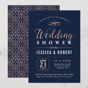 Invitation Rose Gold & Noir   Élégant Mariage Cérémonie de Co
