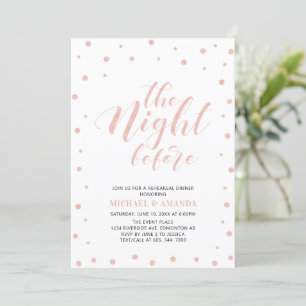 Invitation Rose Gold Noir Moderne Typographie Dîner de répéti