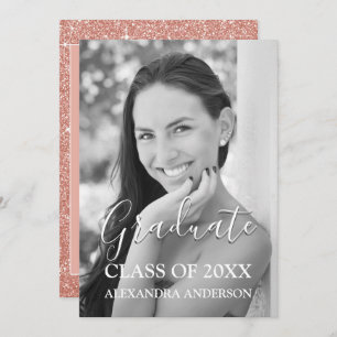 Invitation Rose Gold Parties scintillant Class of 2019 Gradua