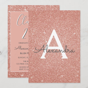 Invitation Rose Gold Parties scintillant Classe de 2018 Gradu