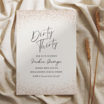 Rose Gold Parties scintillant Dirty Trente Anniver