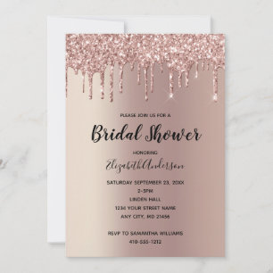 Invitation Rose Gold Parties scintillant Drift Glam Fête des