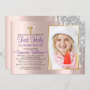 Invitation Rose Gold Parties scintillant Drives Photo First C