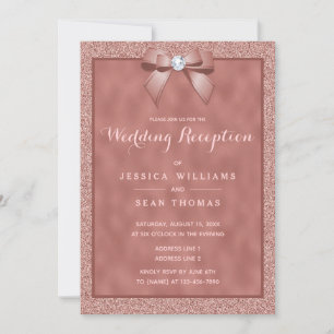 Invitation Rose Gold & Parties scintillant élégante  Mariage 