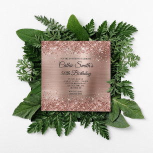 Invitation Rose Gold Parties scintillant Foil 50e anniversair