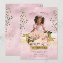 Rose Gold Princess Anniversaire de enfant Invitati