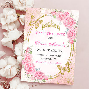 Invitation Rose Gold Quinceanera Miss Quince 15 Enregistrer L
