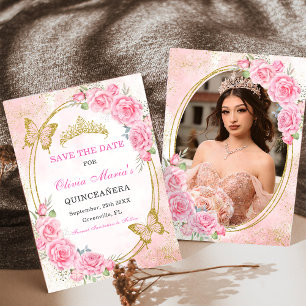 Invitation Rose Gold Quinceanera Miss Quince 15 Enregistrer L