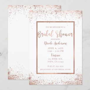 Invitation Rose Gold Rose Glam Moderne Élégant Shower de Mari