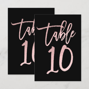 Invitation Rose Gold Rose Pink Foil moderne Script Numéro de 