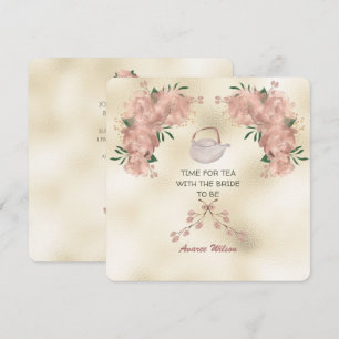 Invitation rose Gold Roses Thé Douche
