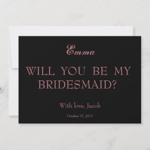 Invitation Rose Gold Serez-Vous Ma Femme D'Accueil Noire