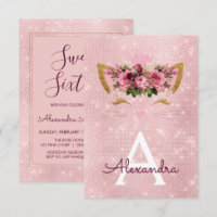 Rose Gold Sparkle Kitty Sweet sixteen Anniversaire