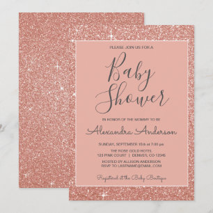 Invitation Rose Gold Sparkle Parties scintillant Baby shower 