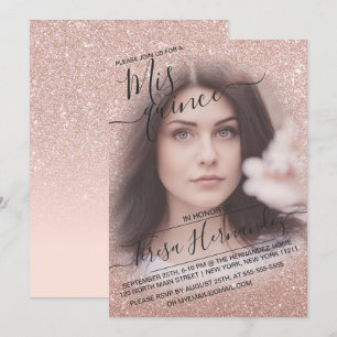Invitation Rose Gold Sparkly Parties scintillant Ombre Photo