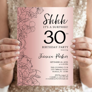 Invitation Rose Gold Surprise 30e anniversaire