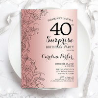 Rose Gold Surprise 40e fête d'anniversaire